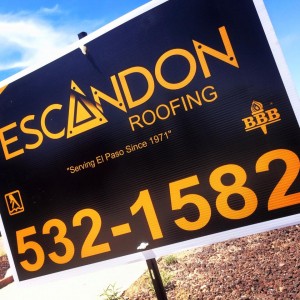 Escandon Roofing sign to provide roofing contractors